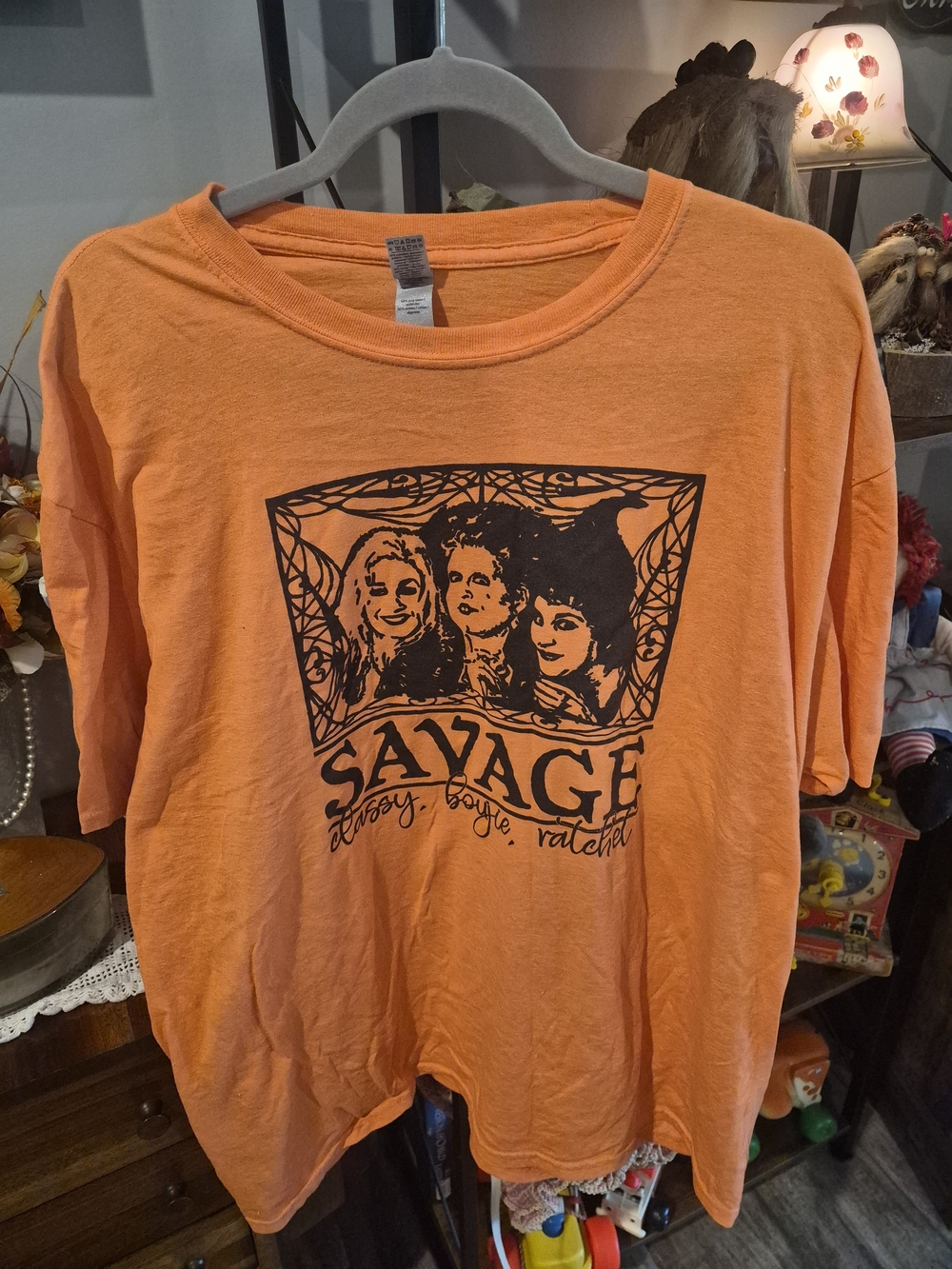 Savage Graphic Tee - Orange Women’s Top